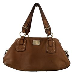 Michael Kors Brown Leather Shoulder Bag with Slouchy Design