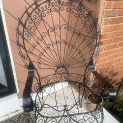 Vintage Wrought Iron Peacock Chair