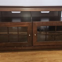 Brown Wood TV Stand 