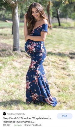 Navy Floral Maternity Dress