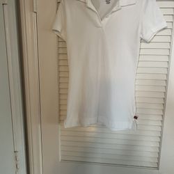 Dickies Girls White Polo Top Sz M As New Condition 