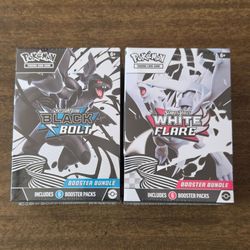 Pokemon Cards Scarlet and Violet Black Bolt & White Flare Booster Bundles