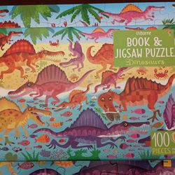 3/$10 🌟 Usborne Book & Jigsaw Puzzle 100 Piece Kids Puzzles Various Dinosaurs