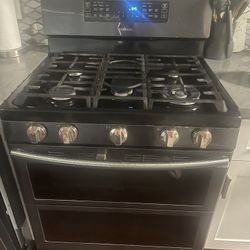 Stove Black Stainless Double Oven 