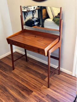 Vintage Mid Century Danish Teak Vanity Desk
