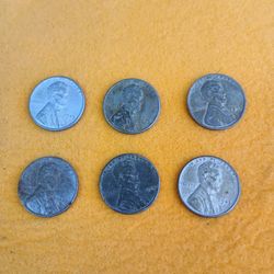 SIX  1943 Pennies