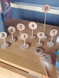 Wedding table numbers rustic