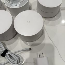 Google WiFi Router W/Mesh  - Total 5 Routers - All With Individual Ethernet ports 