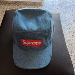 Supreme Denim Logo Insert Camp Cap