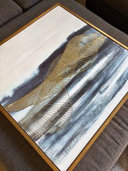 Geometric ocean Living space canvas framed picture