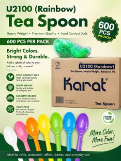 600 PCS Rainbow Heavy Weight Tea Spoons