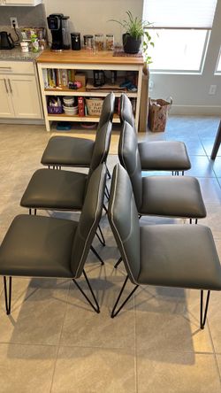 Gray dining chairs (6)