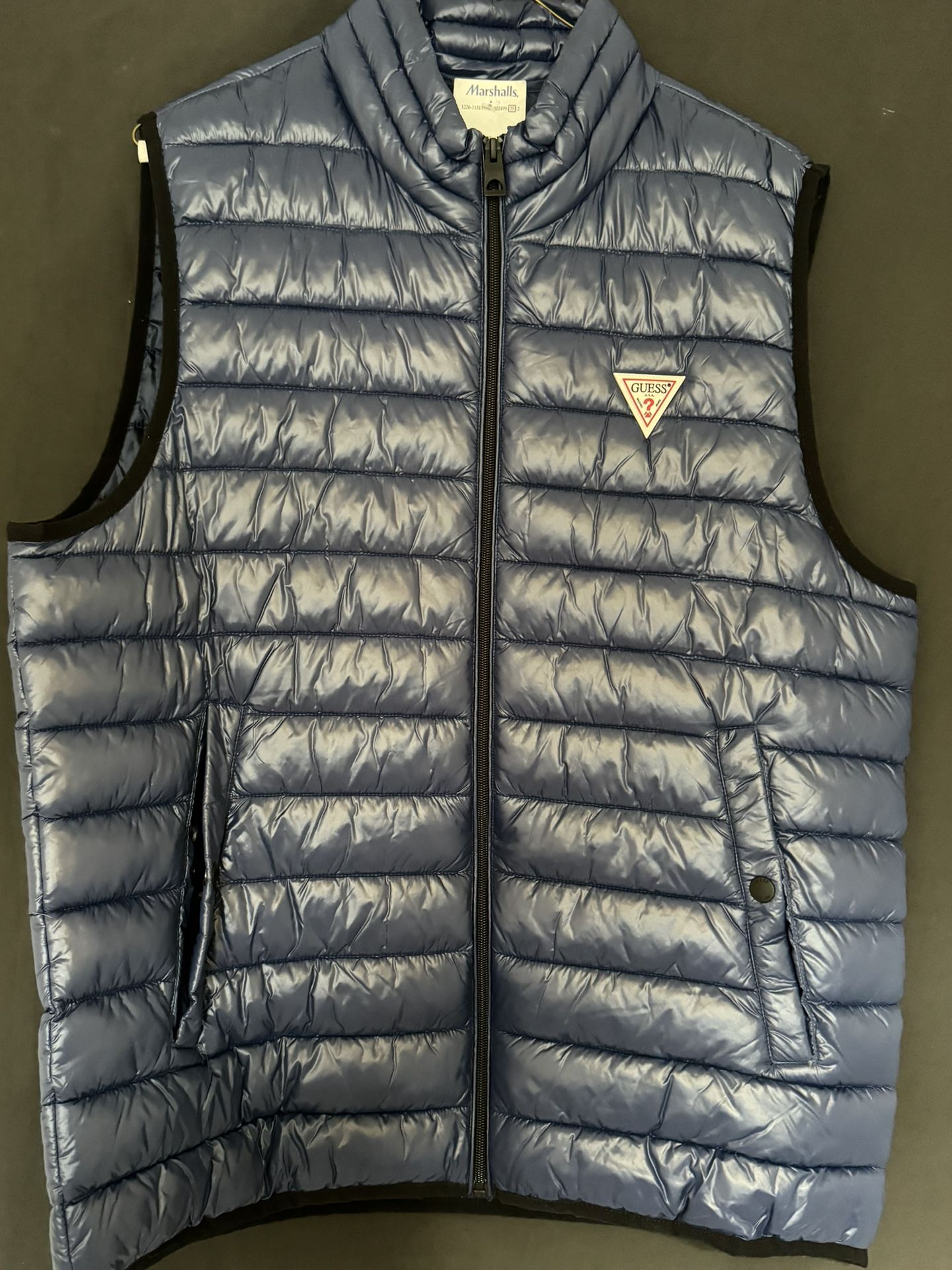 Guess men's navy winter vest 