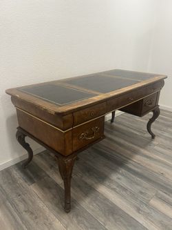 Antique burl wood writing desk