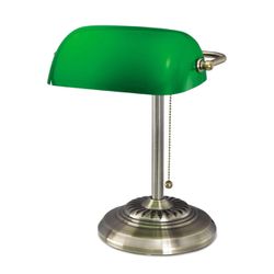 Antique Brass /Green Shade Bankers Lamp 10.5 in. x 11 in. x 13 in