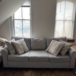 Comfy Gray Sleeper Sofa (Pull-Out Couch)
