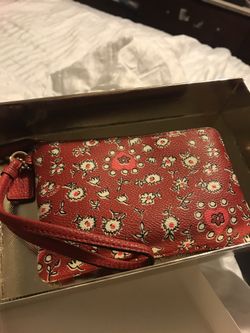 Coach floral red purse