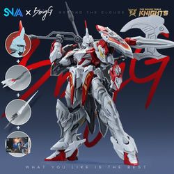 Knight Mecha Model Deluxe Set | Requires Assembly | RG Grade Internal Structure | Full-Body Multi-Axis Articulation | Wide-Angle Poseability | Exquisi