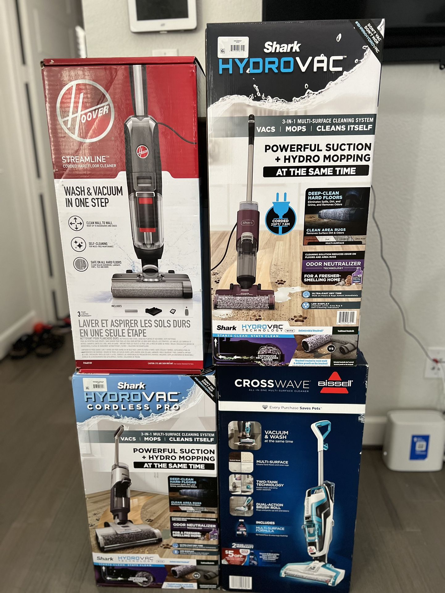 Hard floor vacuum and wash ( Hoover ) - NEW