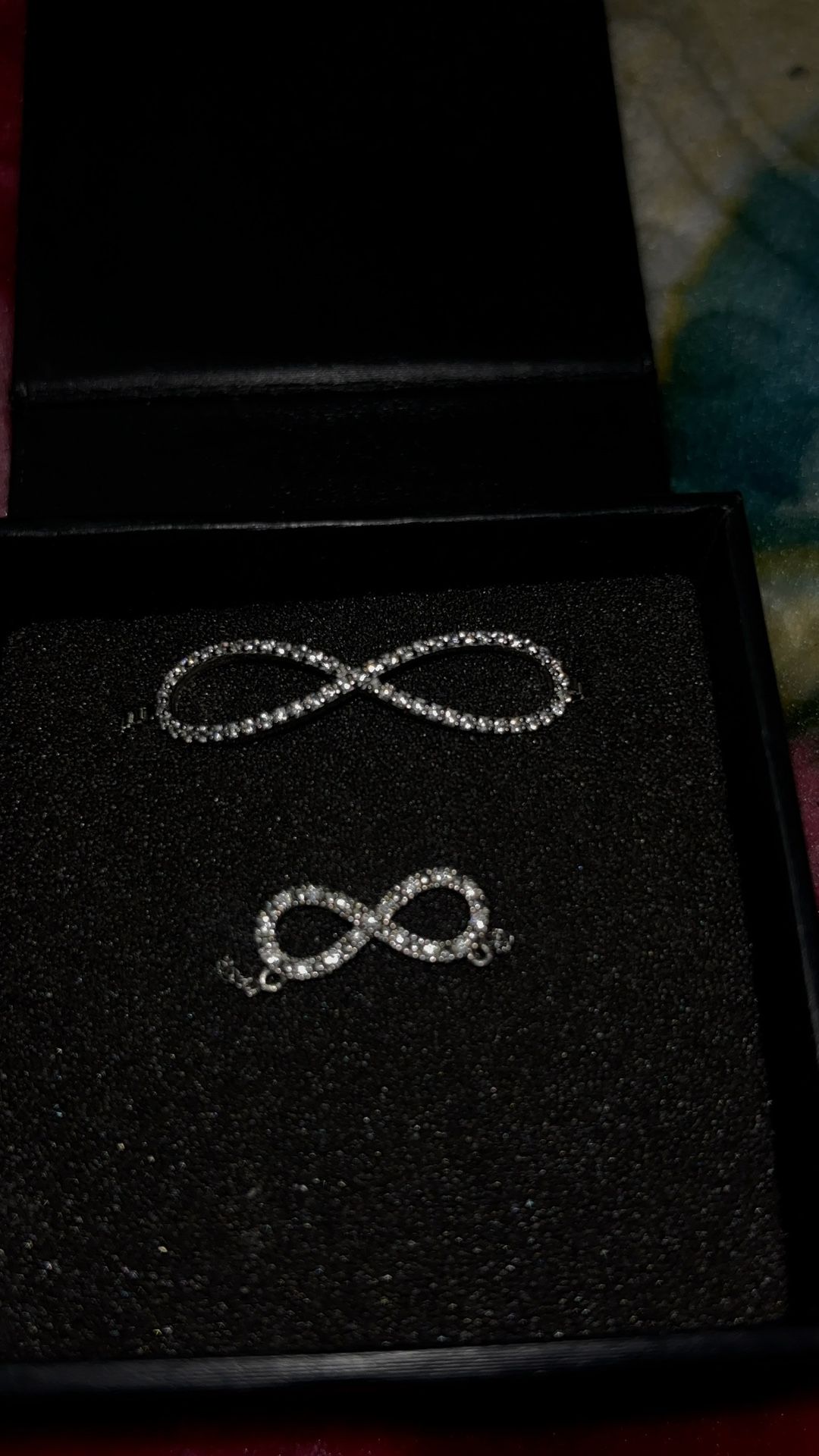 Silver CZ Infinity Bracelet and Necklace Set