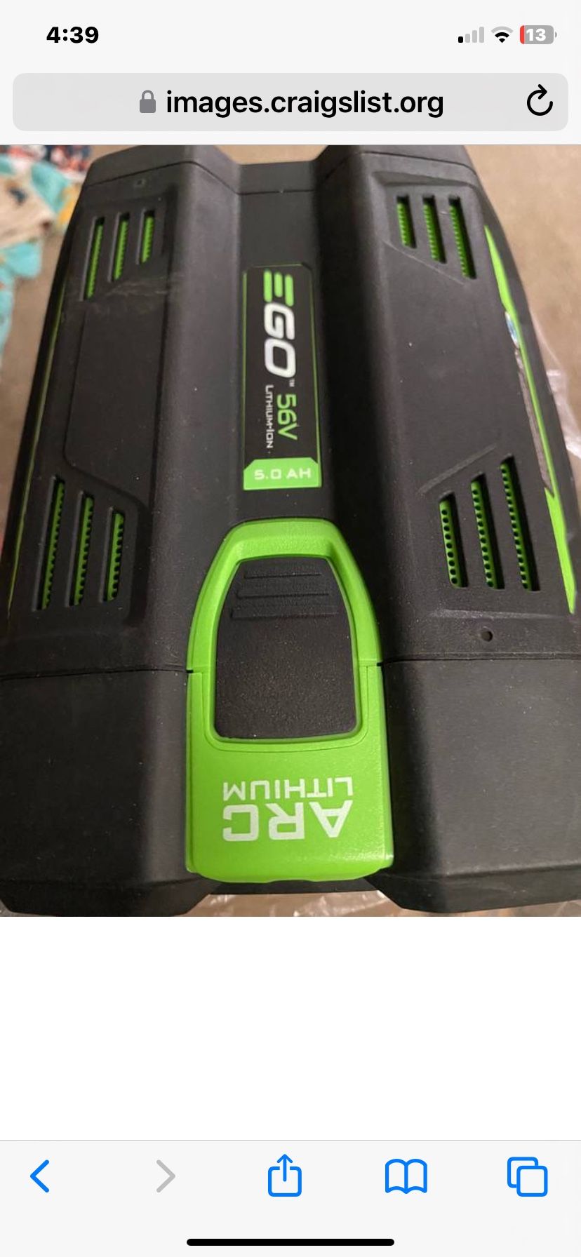 New Never Used EGO 56 Volt Battery 5AH
