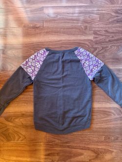 Kids Dark Gray Sweatshirt with Fair Isle Shoulders