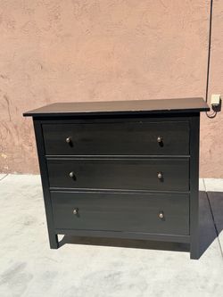 Modern Black 3-Drawer Wood Dresser