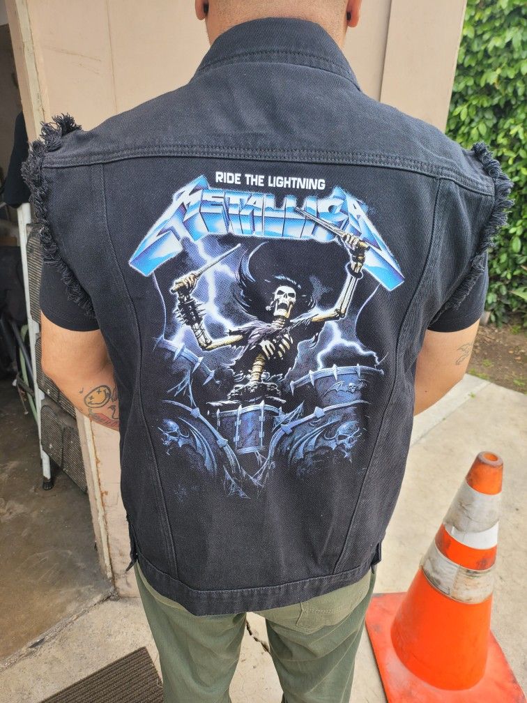 Metallica Jacket Vest Sleeveless DEMIN ROCKER JACKET Unique Metallica 