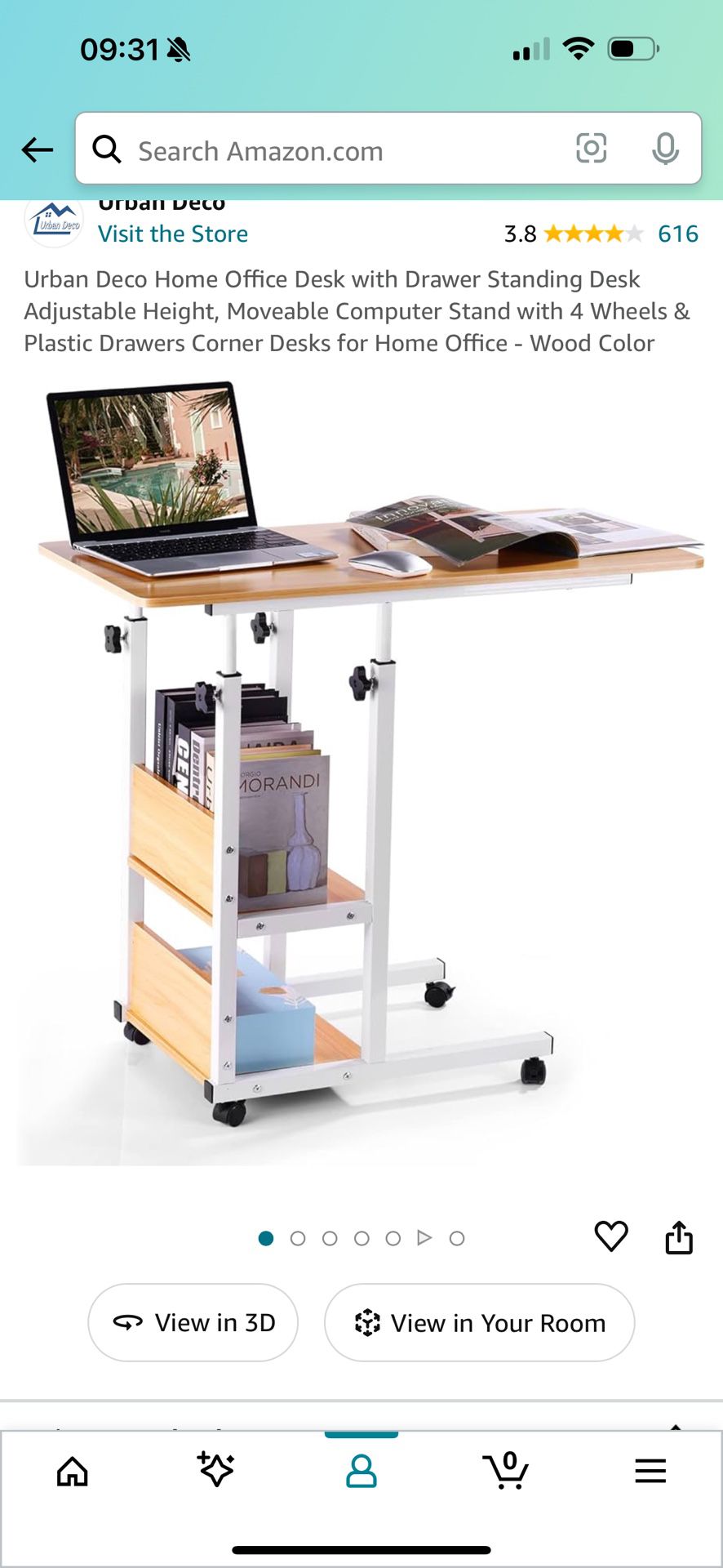 Urban Deco Home Office Desk with Drawer Standing Desk Adjustable Height,