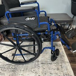 Wheelchair with Flip Back Desk Arms, Elevating Leg Rests