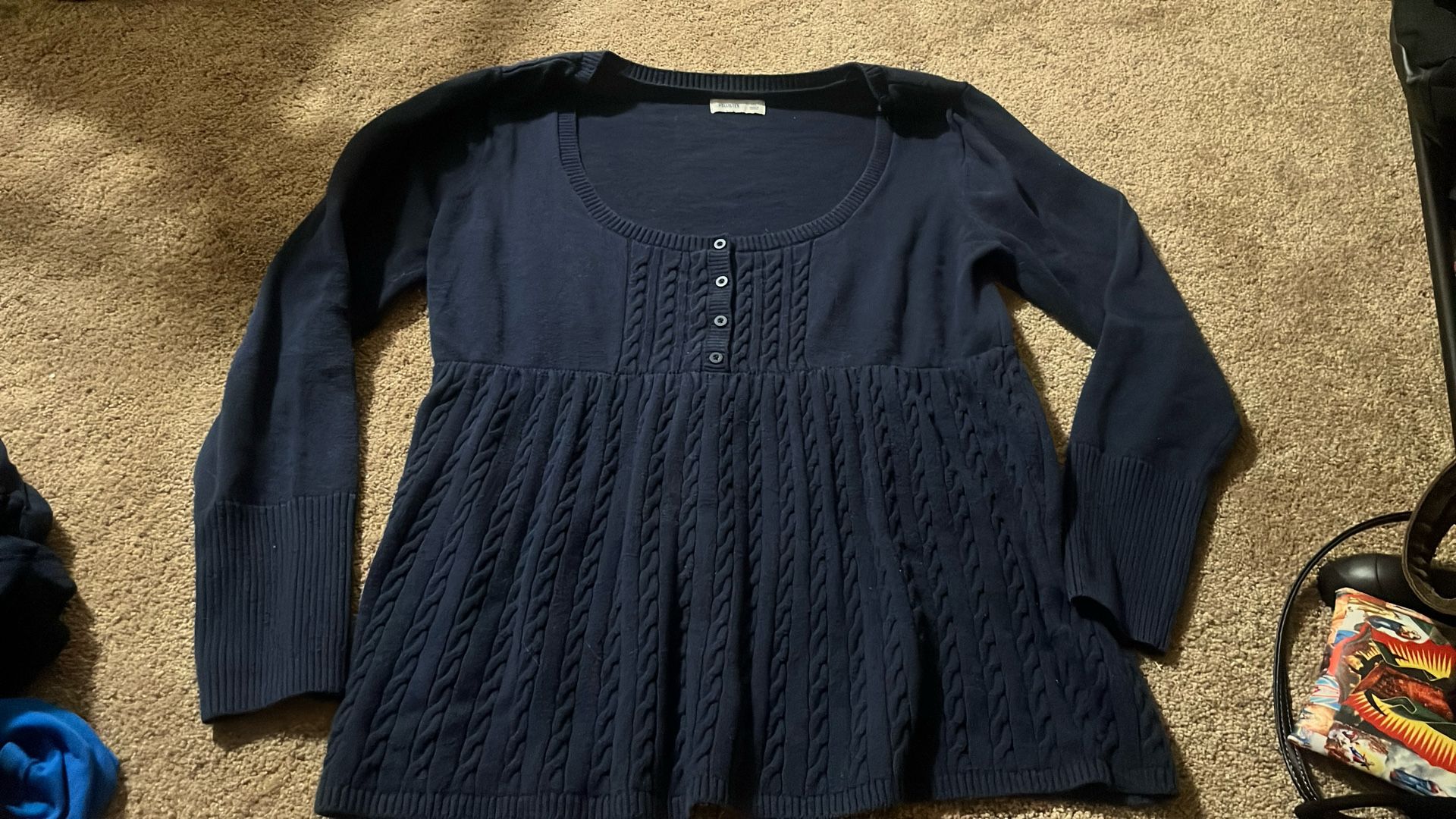 Hollister Navy Babydoll Sweater Size XXL