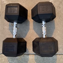 Pair of 65lb dumbbells