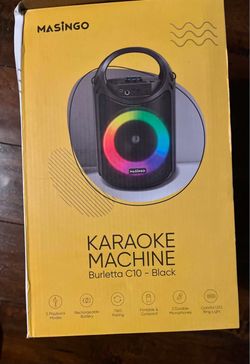 Karaoke Machine for Kids and Adults with 2 Wireless Bluetooth Microphones, PA Portable Speaker with Colorful LED Lights, Supports TF Card/USB, AUX/MIC