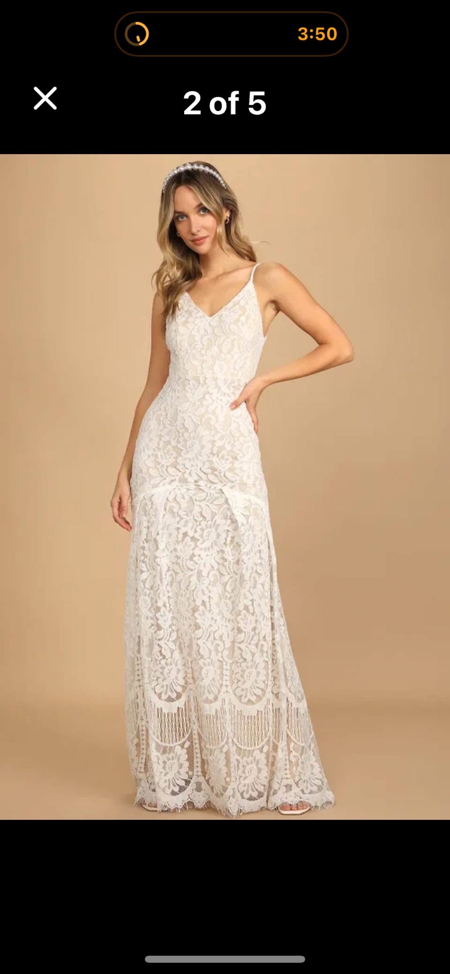 NEW Flynn White Lace Wedding Dress (Lulus) – Size XS – Never Worn