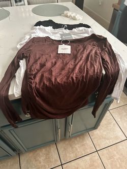 Maternity Long Sleeve Tops Bundle – Brown, White, Black