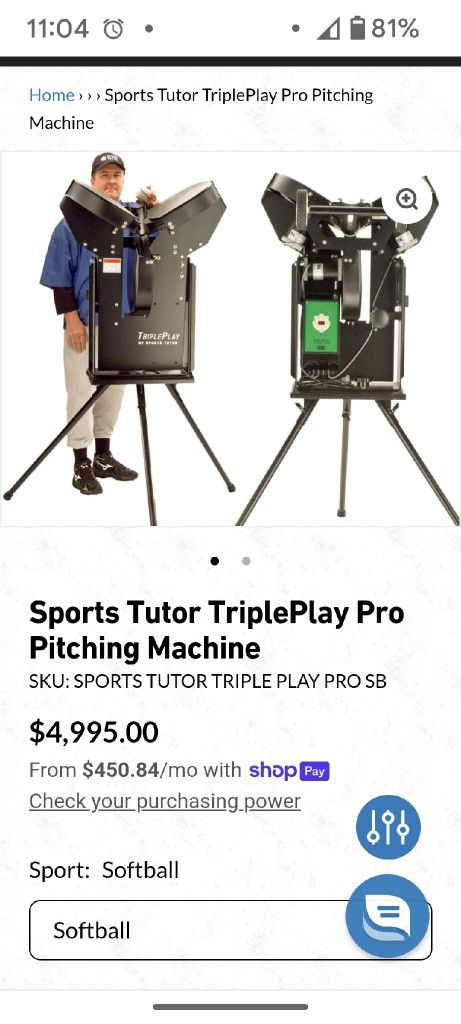 Pitching Machine By Sports Tutor