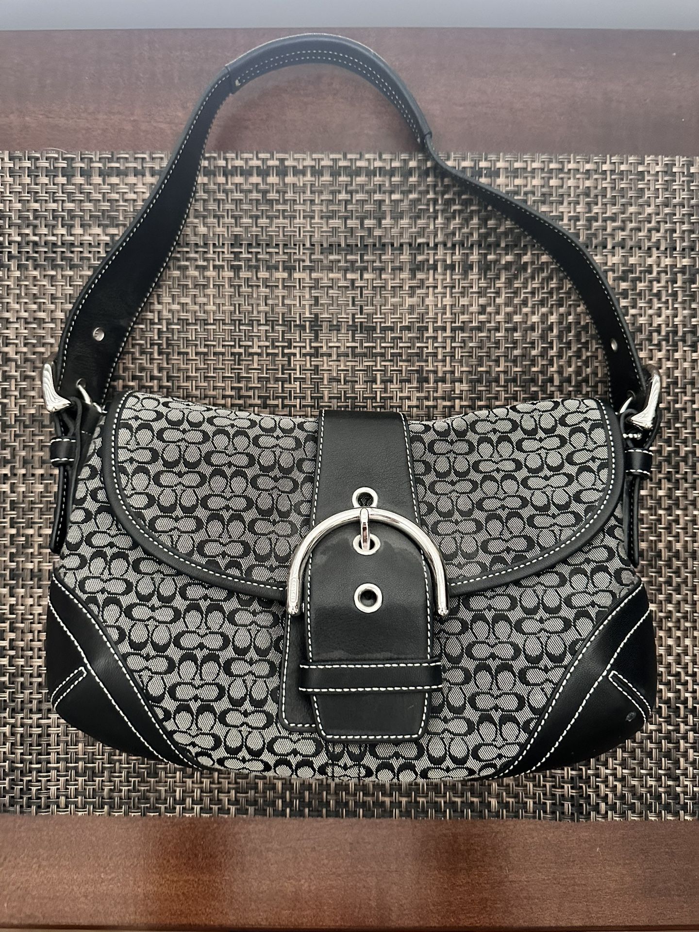 Coach Black Signature SoHo Buckle Purse & Wallet