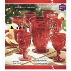 Princess House Set De 8 Copas Con Pedestal Y Jarra De 86 Oz Nuevos En Sus Cajas 