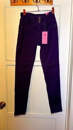 Dark Purple High-Waist Skinny Jeans