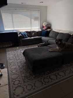 Gray Fabric Sectional Sofa with Chaise - GONE ASAP