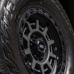 ROUGH COUNTRY WHEELS WITH HANKOOK TIRES, 17x9 WHEELS W/  HANKOOK DYNAPROS 35 X12.50R17, 2024-2025 TOYOTA TACOMA, 4RUNNER