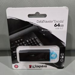 New sealed Kingston Technology DataTraveler Exodia 64GB USB 3.2' Drive