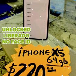 iphone xs unlocked -64 gb  No face id 