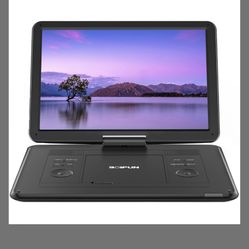 17.5" Portable DVD Player With 15.6" Large HD Screen, 6 Hours Rechargeable Battery, Support USB/SD Card/Sync TV And Multiple Disc Formats, High Volume