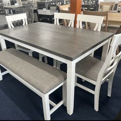 Grey and white 6pc dining set