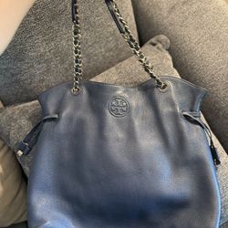 Tory Burch Navy Leather Handbag