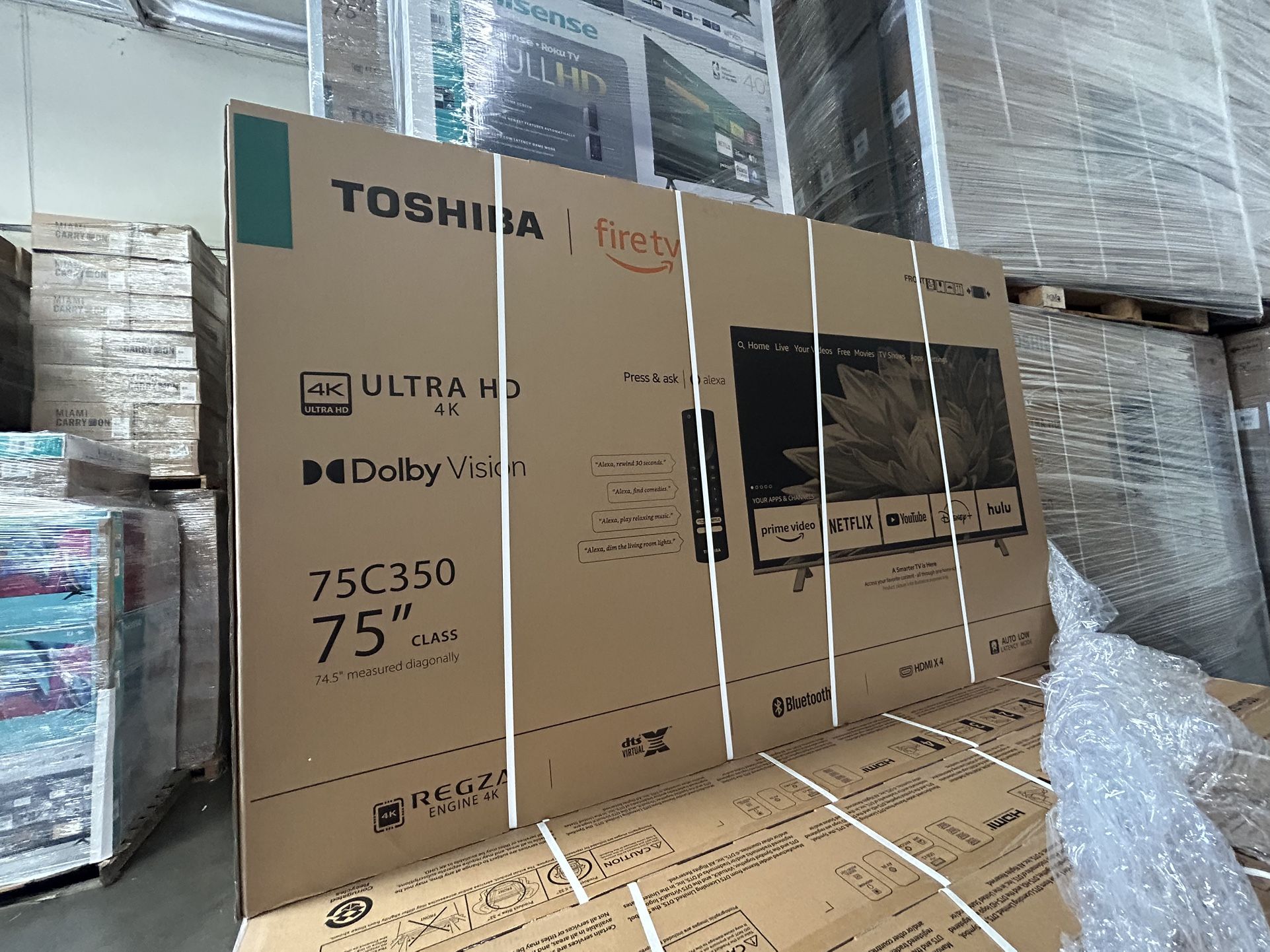 75” Inch Hisense Smart Fire Tv UHDTV 4K