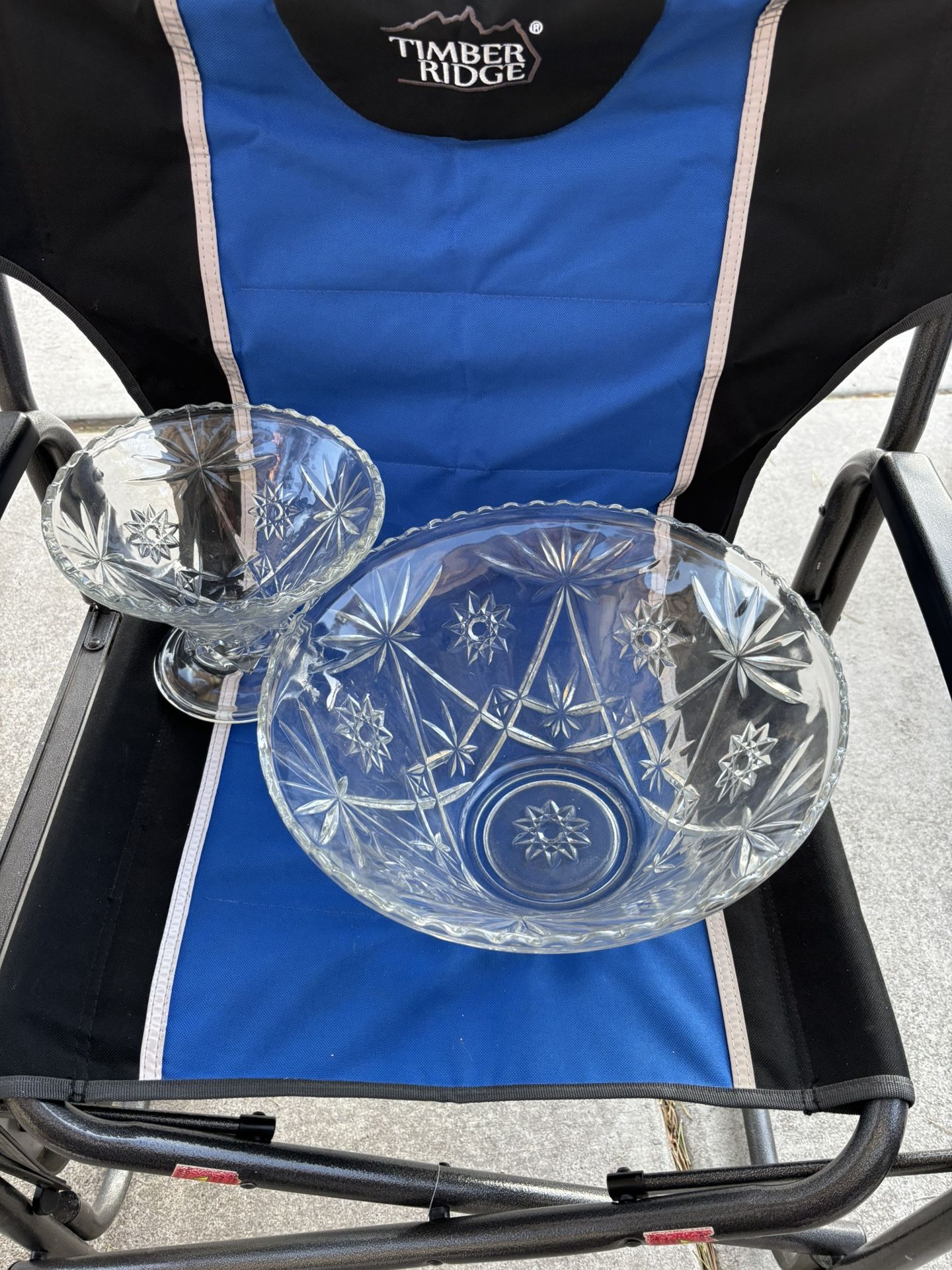 Vintage Antique Punch Bowl And Drinking glasses Set