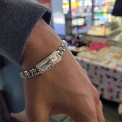 Income Tax Special 925 Sterling Silver Chino Link Greek Border Sanjudas Lock  Bracelet 7,5" 925plata Tejido Chino Link Cerrado De Sanjudas 7,5" Solido