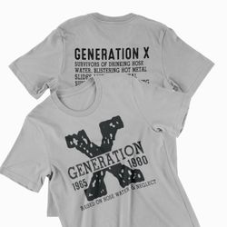 Generation X Graphic T-Shirt, 1(contact info removed) Nostalgic Print, Front and Back Design